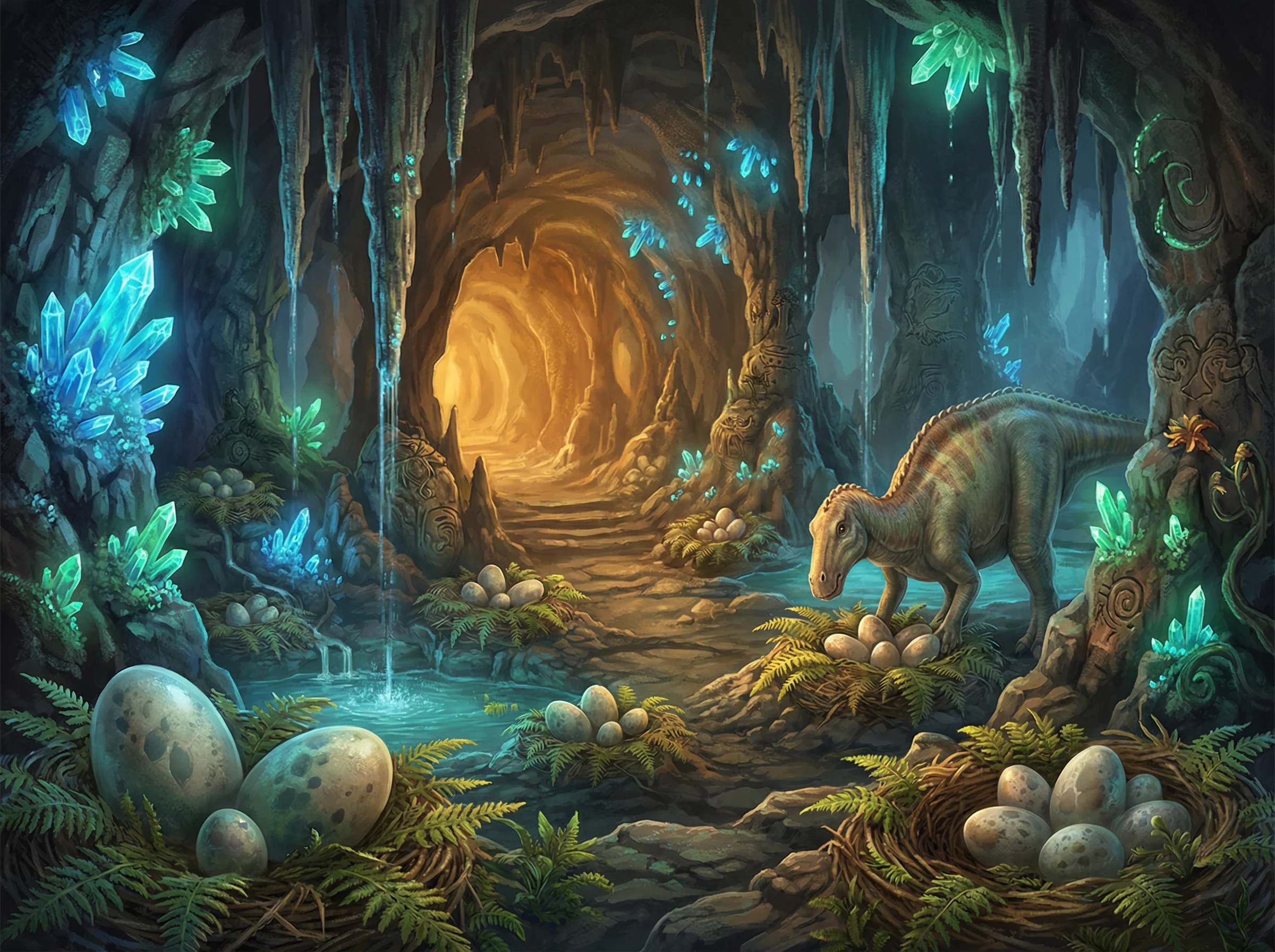 恐龙巢穴内部场景